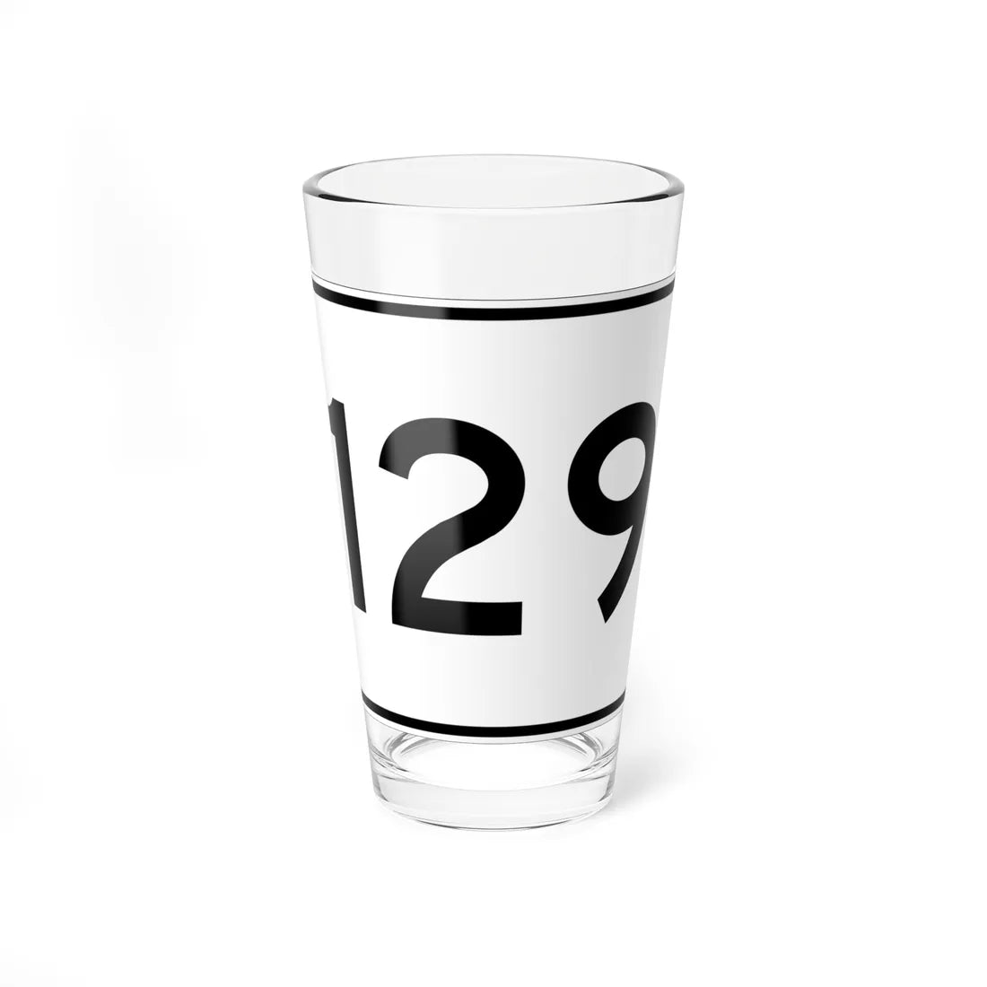 MA Route 129 (Massachusetts) (Road Sign) Pint Glass 16oz 16oz - Go Mug Yourself