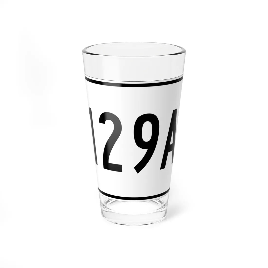 MA Route 129A (Massachusetts) (Road Sign) Pint Glass 16oz 16oz - Go Mug Yourself