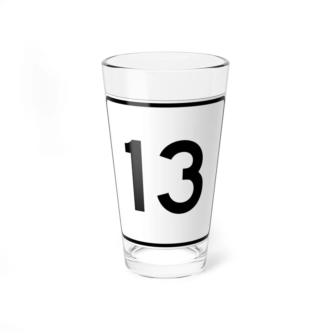 MA Route 13 (Massachusetts) (Road Sign) Pint Glass 16oz 16oz - Go Mug Yourself