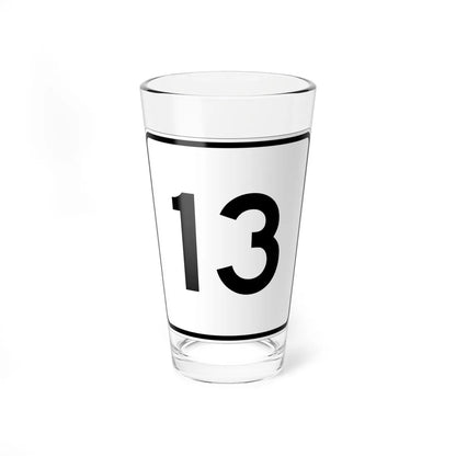 MA Route 13 (Massachusetts) (Road Sign) Pint Glass 16oz 16oz - Go Mug Yourself