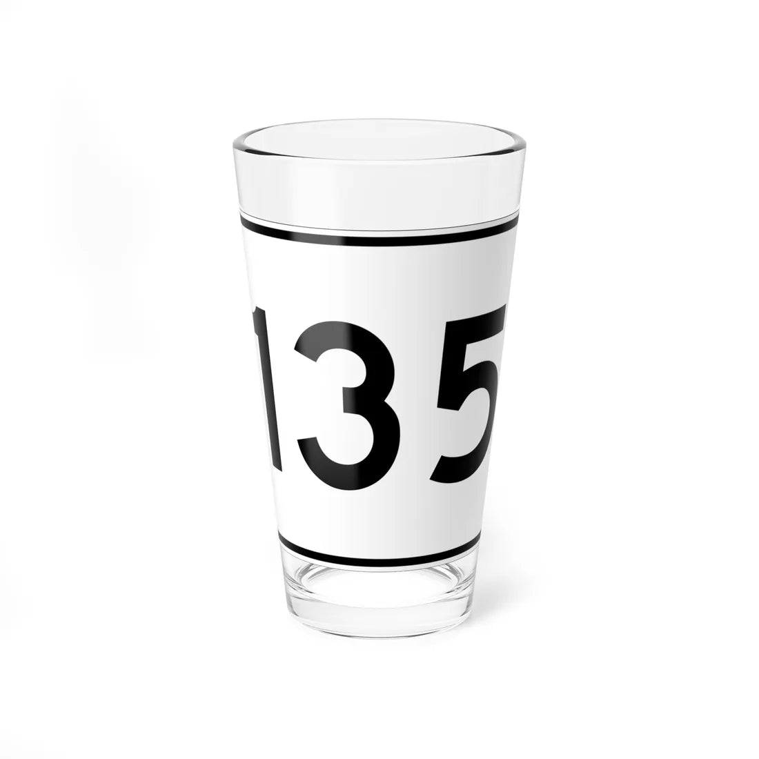 MA Route 135 (Massachusetts) (Road Sign) Pint Glass 16oz 16oz - Go Mug Yourself