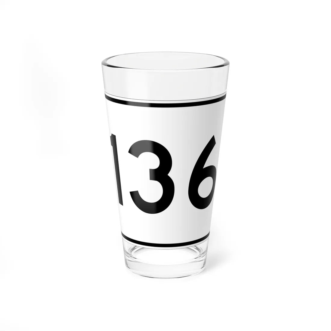 MA Route 136 (Massachusetts) (Road Sign) Pint Glass 16oz 16oz - Go Mug Yourself