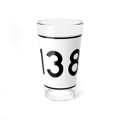 MA Route 138 (Massachusetts) (Road Sign) Pint Glass 16oz 16oz - Go Mug Yourself
