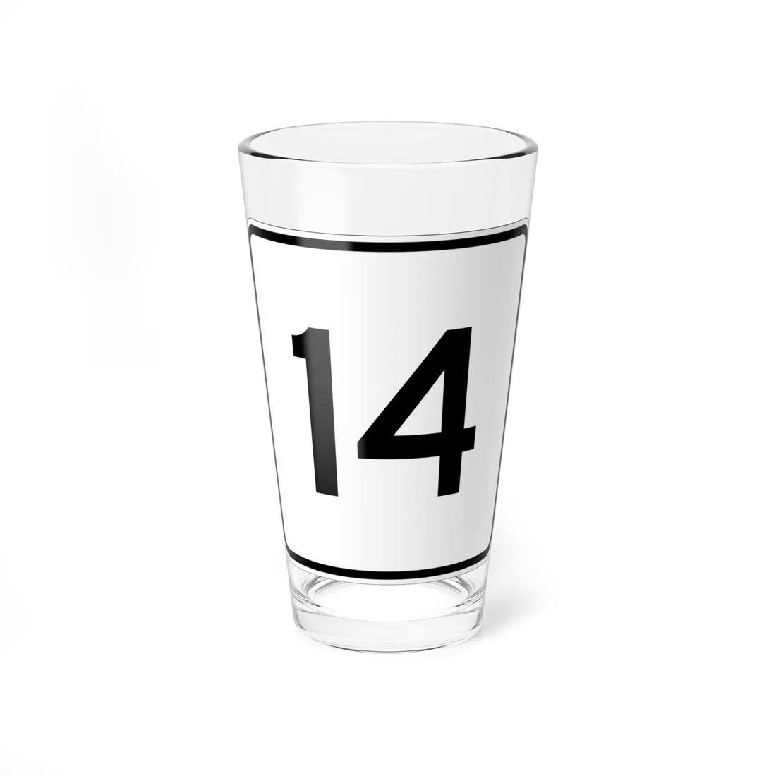 MA Route 14 (Massachusetts) (Road Sign) Pint Glass 16oz 16oz - Go Mug Yourself