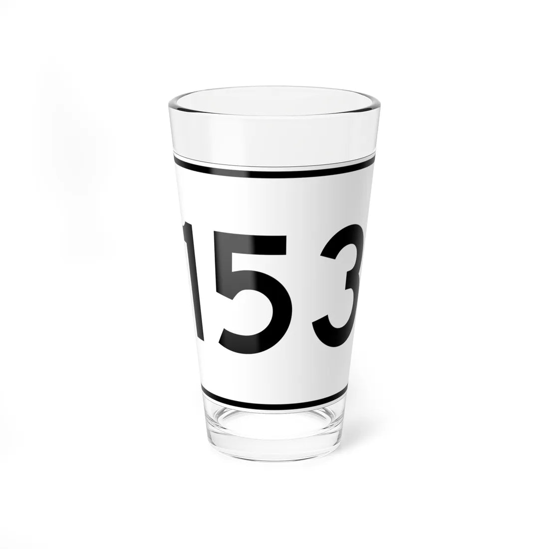 MA Route 153 (Massachusetts) (Road Sign) Pint Glass 16oz 16oz - Go Mug Yourself