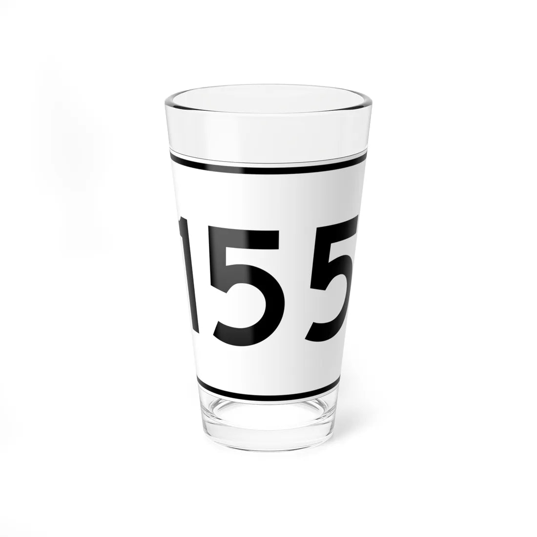 MA Route 155 (Massachusetts) (Road Sign) Pint Glass 16oz 16oz - Go Mug Yourself