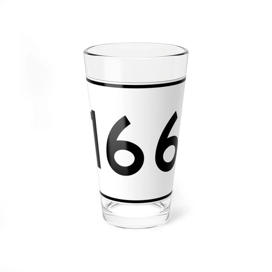 MA Route 166 (Massachusetts) (Road Sign) Pint Glass 16oz 16oz - Go Mug Yourself