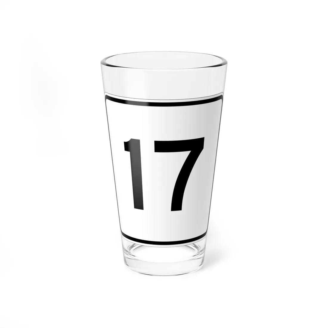 MA Route 17 (Massachusetts) (Road Sign) Pint Glass 16oz 16oz - Go Mug Yourself