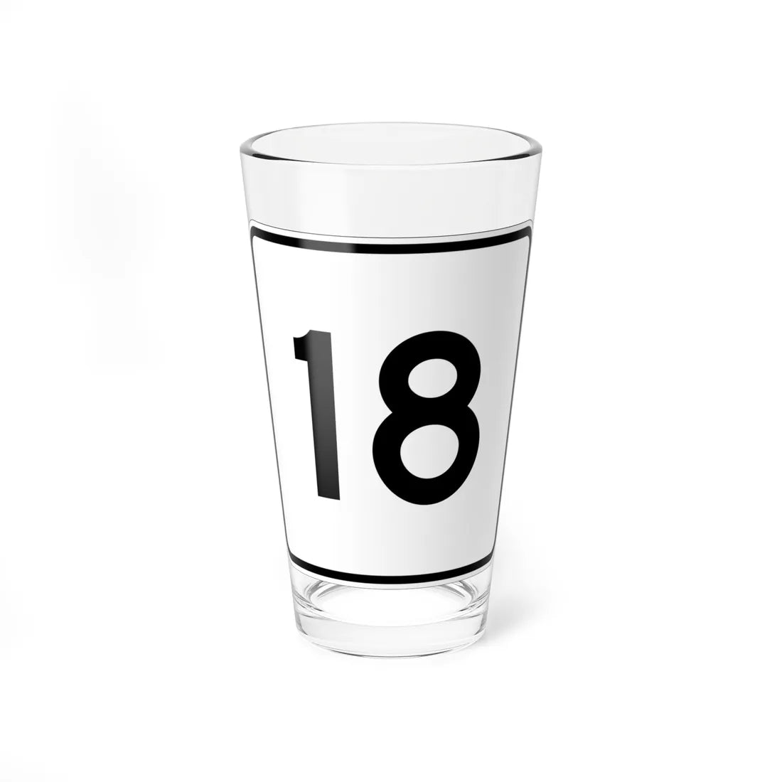MA Route 18 (Massachusetts) (Road Sign) Pint Glass 16oz - Go Mug Yourself