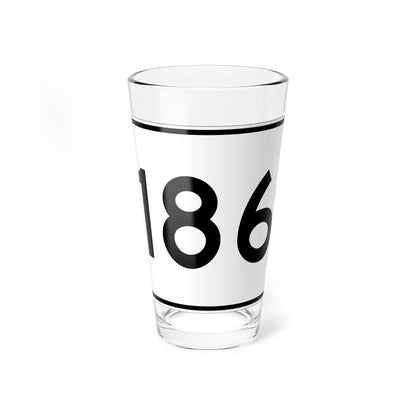 MA Route 186 (Massachusetts) (Road Sign) Pint Glass 16oz 16oz - Go Mug Yourself