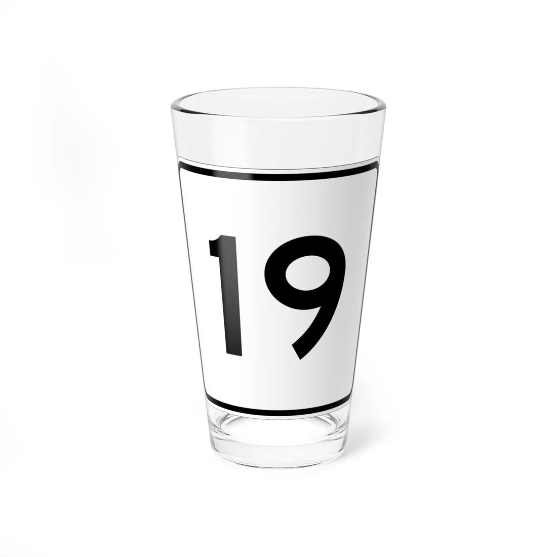 MA Route 19 (Massachusetts) (Road Sign) Pint Glass 16oz - Go Mug Yourself