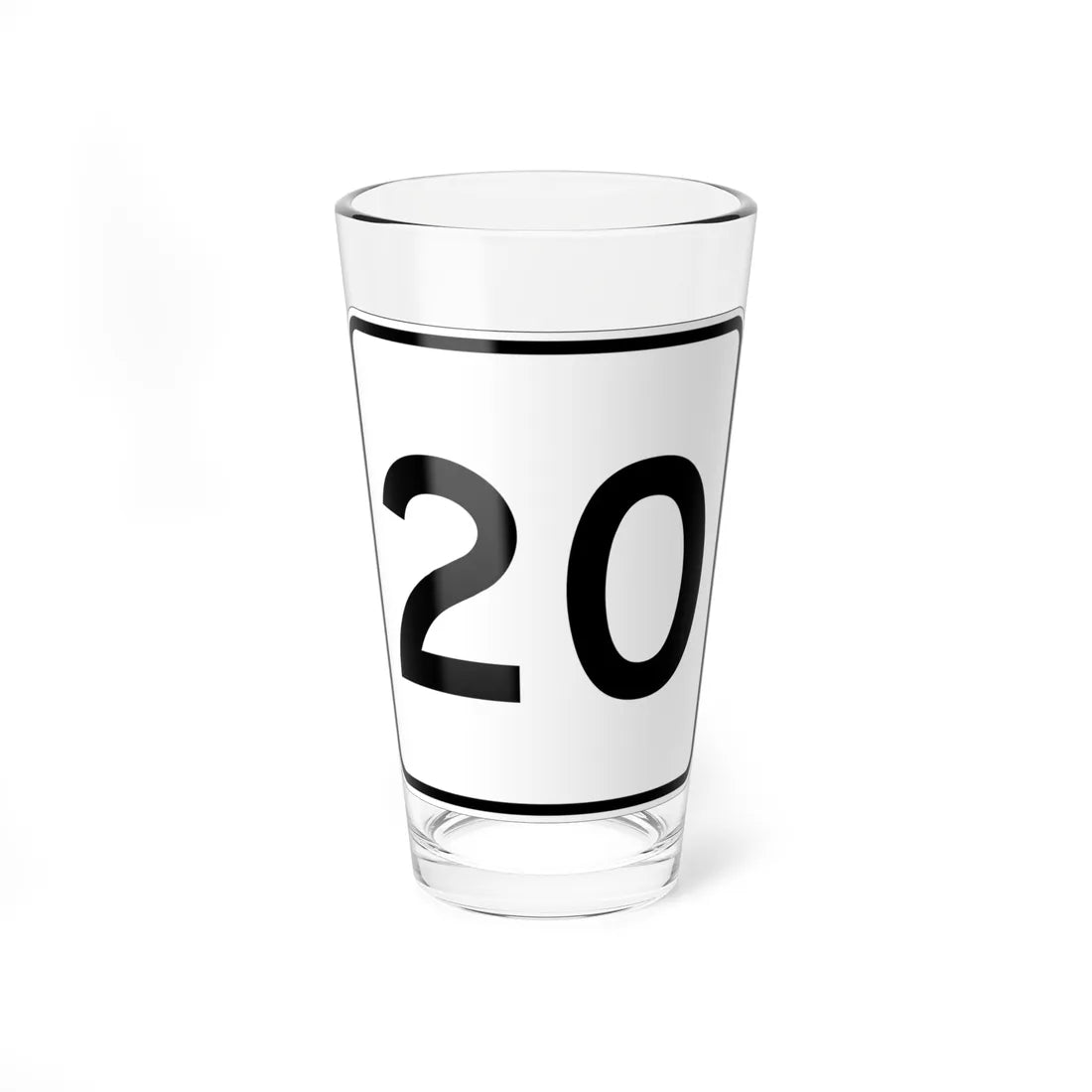 MA Route 20 (Massachusetts) (Road Sign) Pint Glass 16oz 16oz - Go Mug Yourself