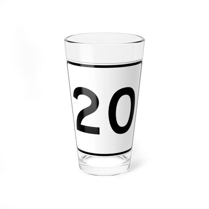 MA Route 20 (Massachusetts) (Road Sign) Pint Glass 16oz 16oz - Go Mug Yourself