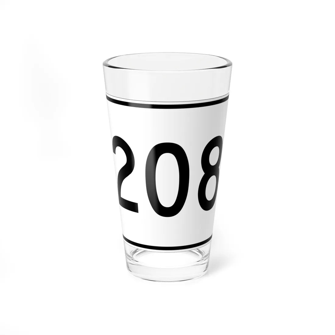 MA Route 208 (Massachusetts) (Road Sign) Pint Glass 16oz 16oz - Go Mug Yourself