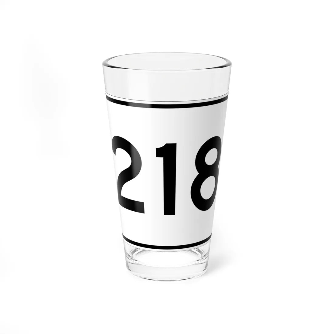 MA Route 218 (Massachusetts) (Road Sign) Pint Glass 16oz 16oz - Go Mug Yourself