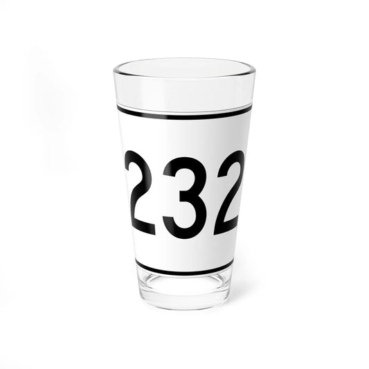 MA Route 232 (Massachusetts) (Road Sign) Pint Glass 16oz 16oz - Go Mug Yourself