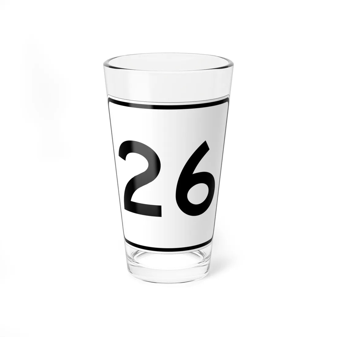 MA Route 26 (Massachusetts) (Road Sign) Pint Glass 16oz 16oz - Go Mug Yourself