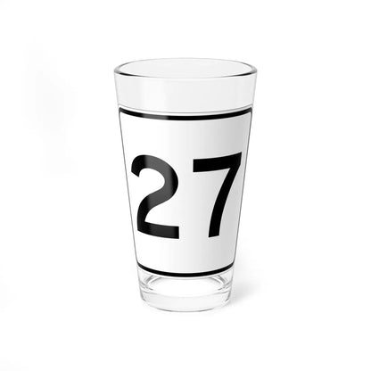 MA Route 27 (Massachusetts) (Road Sign) Pint Glass 16oz - Go Mug Yourself