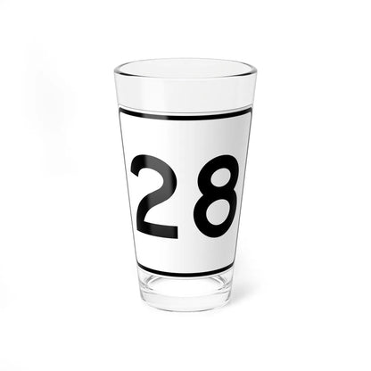 MA Route 28 (Massachusetts) (Road Sign) Pint Glass 16oz 16oz - Go Mug Yourself