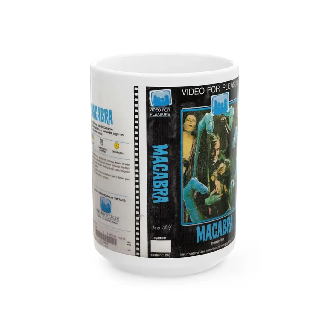 MACABRA VIDEO FOR PLEASURE (VHS COVER) - White Coffee Mug 15oz - Go Mug Yourself