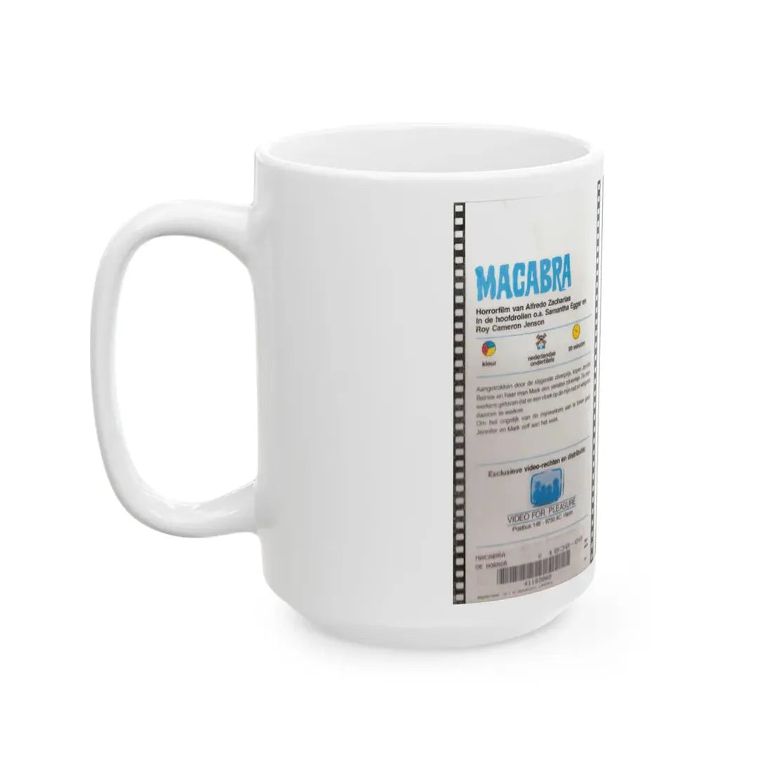 MACABRA VIDEO FOR PLEASURE (VHS COVER) - White Coffee Mug - Go Mug Yourself