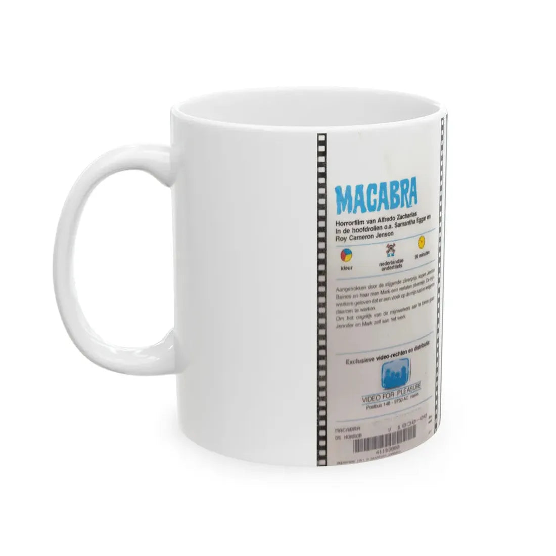MACABRA VIDEO FOR PLEASURE (VHS COVER) - White Coffee Mug - Go Mug Yourself