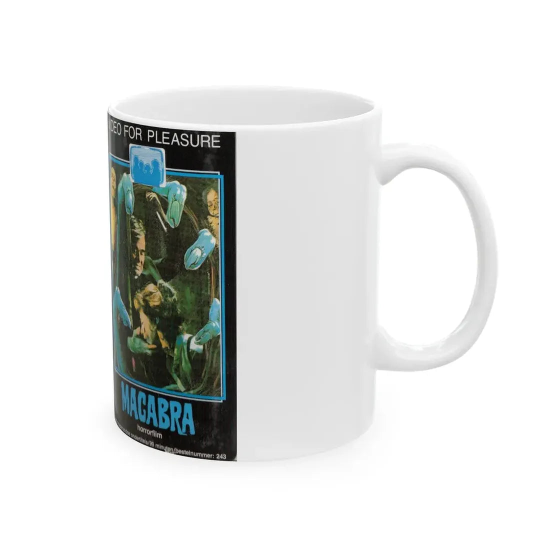 MACABRA VIDEO FOR PLEASURE (VHS COVER) - White Coffee Mug - Go Mug Yourself