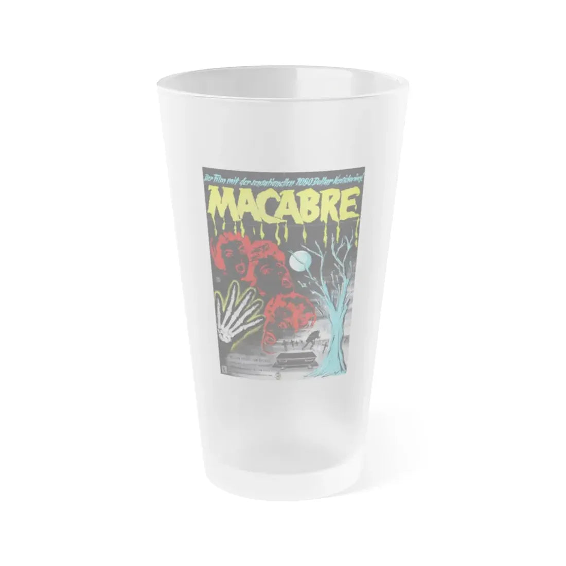 MACABRE (GERMAN) 1958 Movie Poster - Frosted Pint Glass 16oz Default Title - Go Mug Yourself