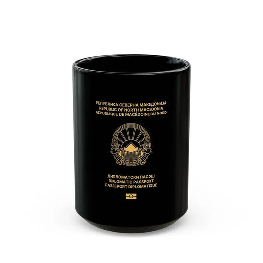 Macedonian Passport (Diplomatic) - Black Coffee Mug 15oz - Go Mug Yourself