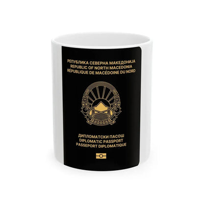 Macedonian Passport (Diplomatic) - White Coffee Mug 11oz - Go Mug Yourself