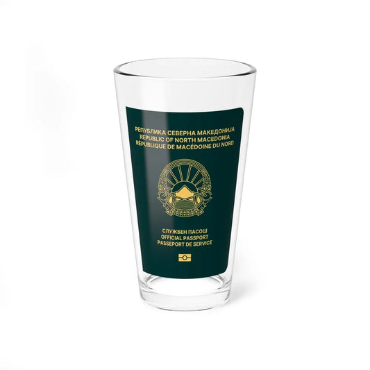 Macedonian Passport (Official) - Pint Glass 16oz-16oz-Go Mug Yourself