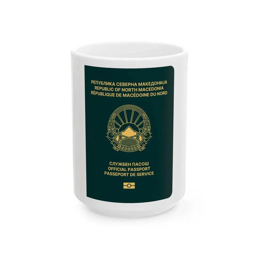 Macedonian Passport (Official) - White Coffee Mug 15oz - Go Mug Yourself