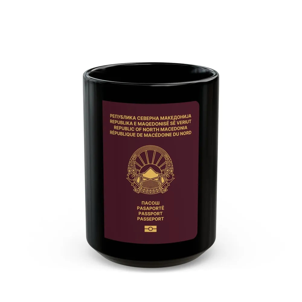 Macedonian Passport (Type B) - Black Coffee Mug-15oz-Go Mug Yourself