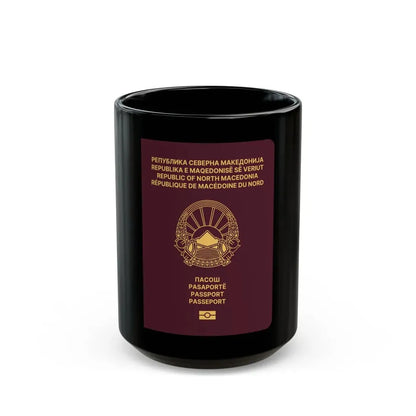 Macedonian Passport (Type B) - Black Coffee Mug 15oz - Go Mug Yourself