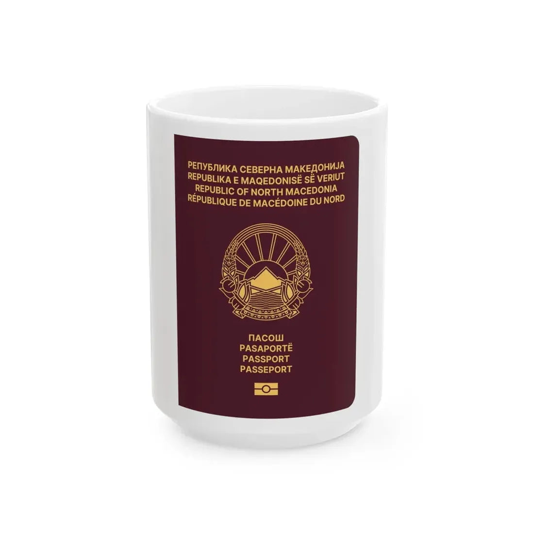 Macedonian Passport (Type B) - White Coffee Mug 15oz - Go Mug Yourself