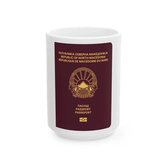 Macedonian Passport - White Coffee Mug 15oz - Go Mug Yourself