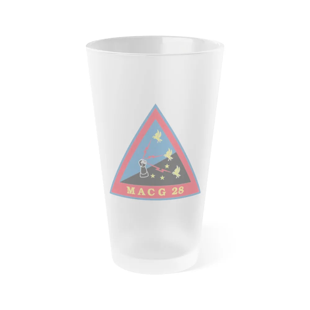 MACG 28 (USMC) Frosted Pint Glass 16oz-Go Mug Yourself