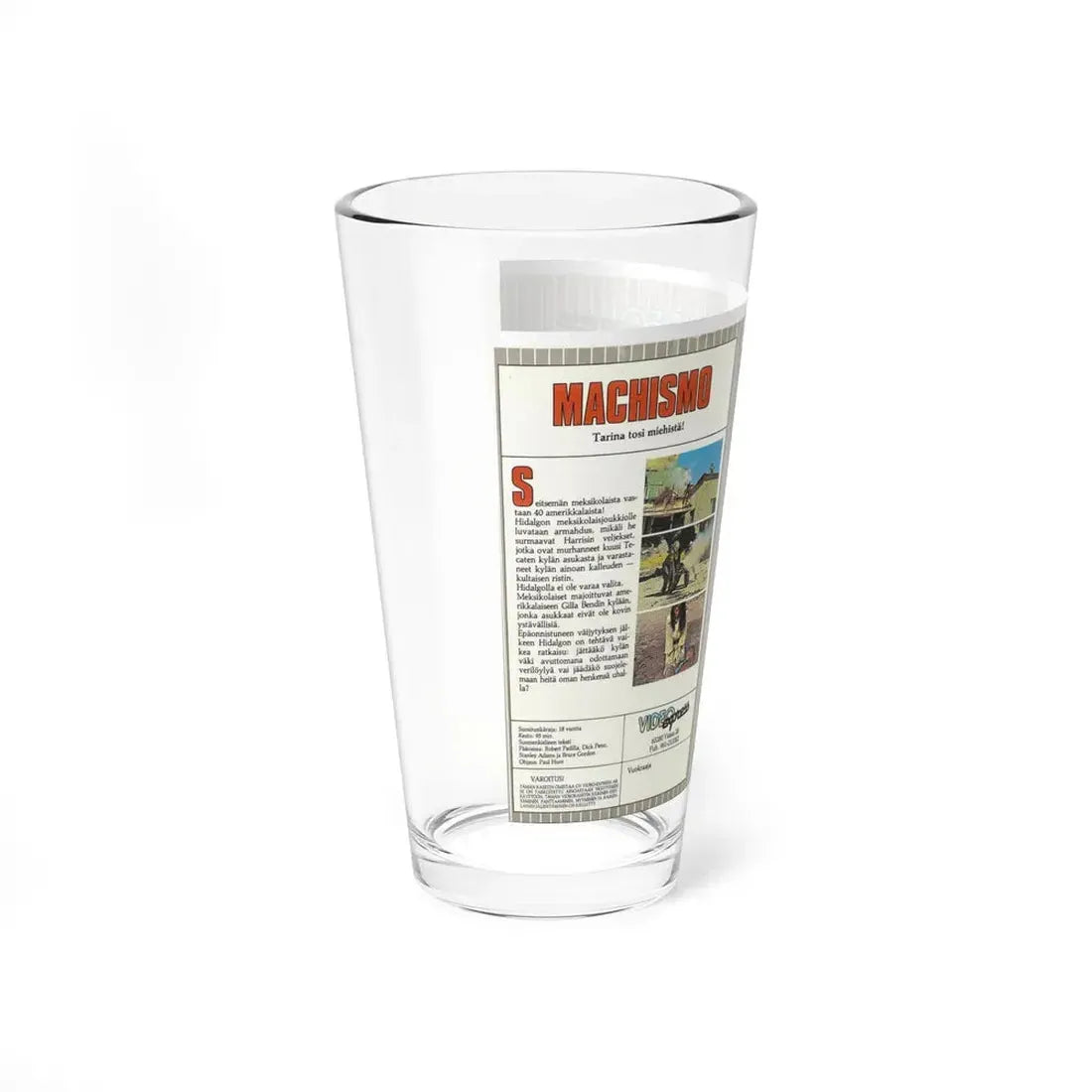MACHISMO (VHS COVER) Pint Glass 16oz - Go Mug Yourself