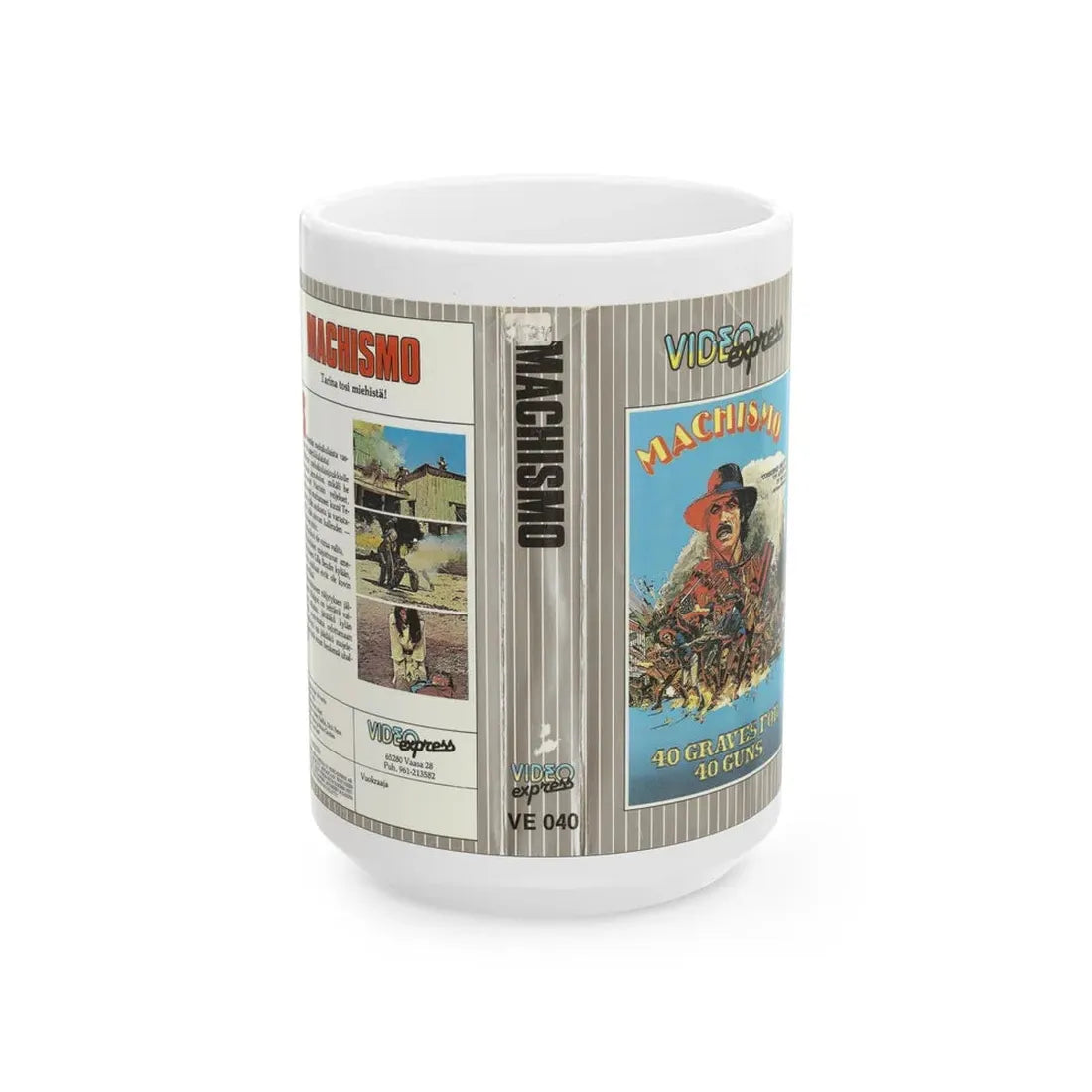 MACHISMO (VHS COVER) - White Coffee Mug 15oz - Go Mug Yourself