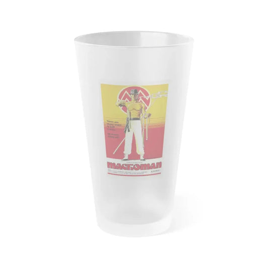 MACHOMAN 1980 Movie Poster - Frosted Pint Glass 16oz Default Title - Go Mug Yourself