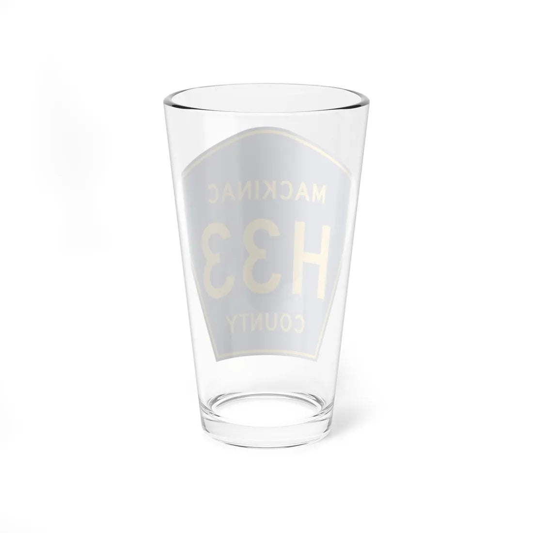 Mackinac County H-33 (Michigan) (Road Sign) Pint Glass 16oz - Go Mug Yourself