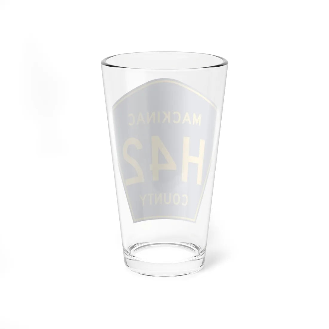 Mackinac County H-42 (Michigan) (Road Sign) Pint Glass 16oz - Go Mug Yourself