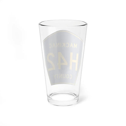 Mackinac County H-42 (Michigan) (Road Sign) Pint Glass 16oz - Go Mug Yourself