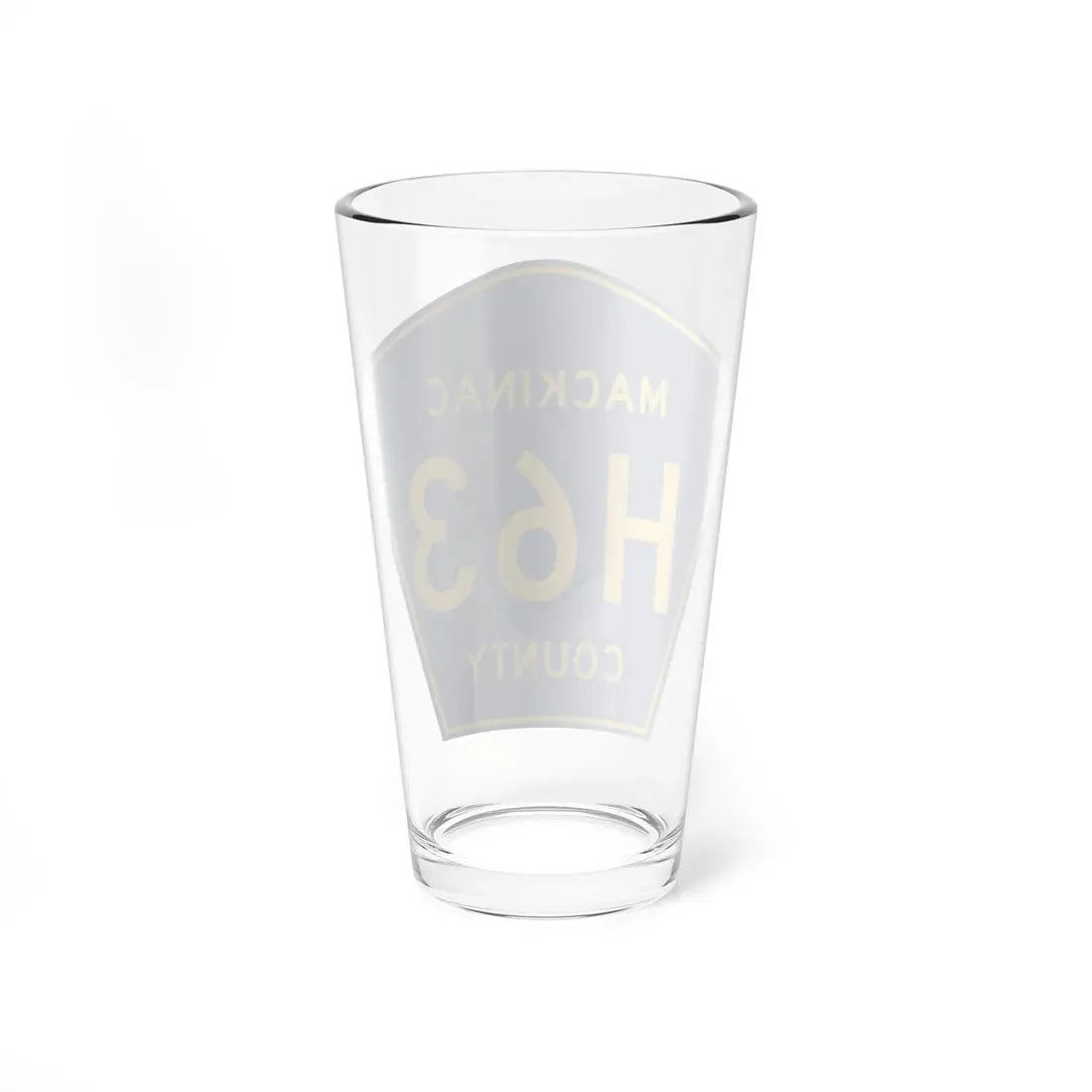 Mackinac County H-63 (Michigan) (Road Sign) Pint Glass 16oz - Go Mug Yourself