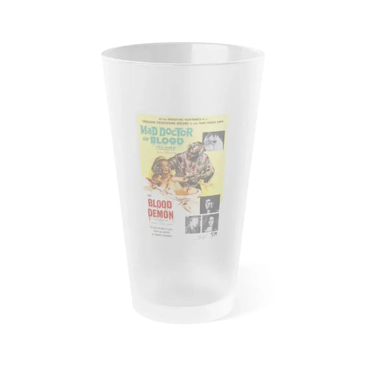 MAD DOCTOR OF BLOOD ISLAND + BLOOD DEMON 1969 Movie Poster - Frosted Pint Glass 16oz Default Title - Go Mug Yourself