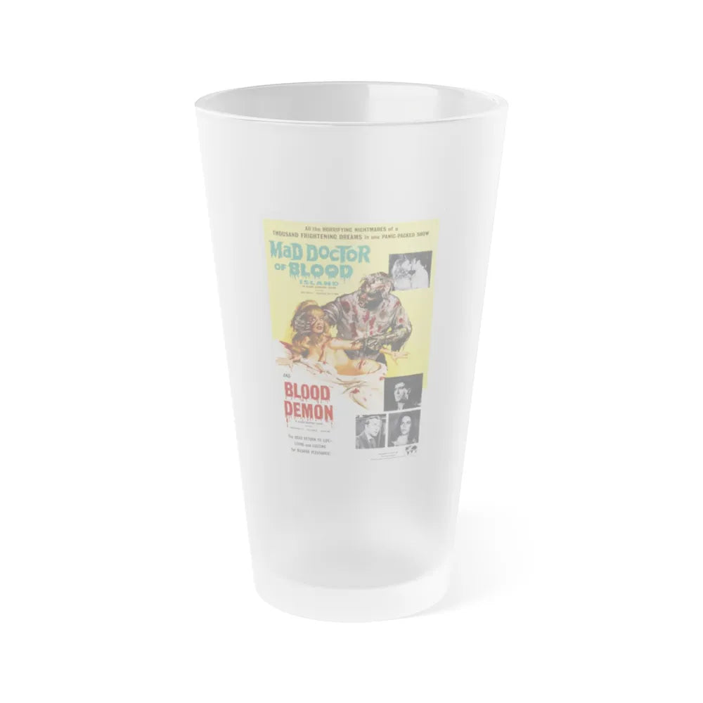 MAD DOCTOR OF BLOOD ISLAND + BLOOD DEMON 1969 Movie Poster - Frosted Pint Glass 16oz-Go Mug Yourself