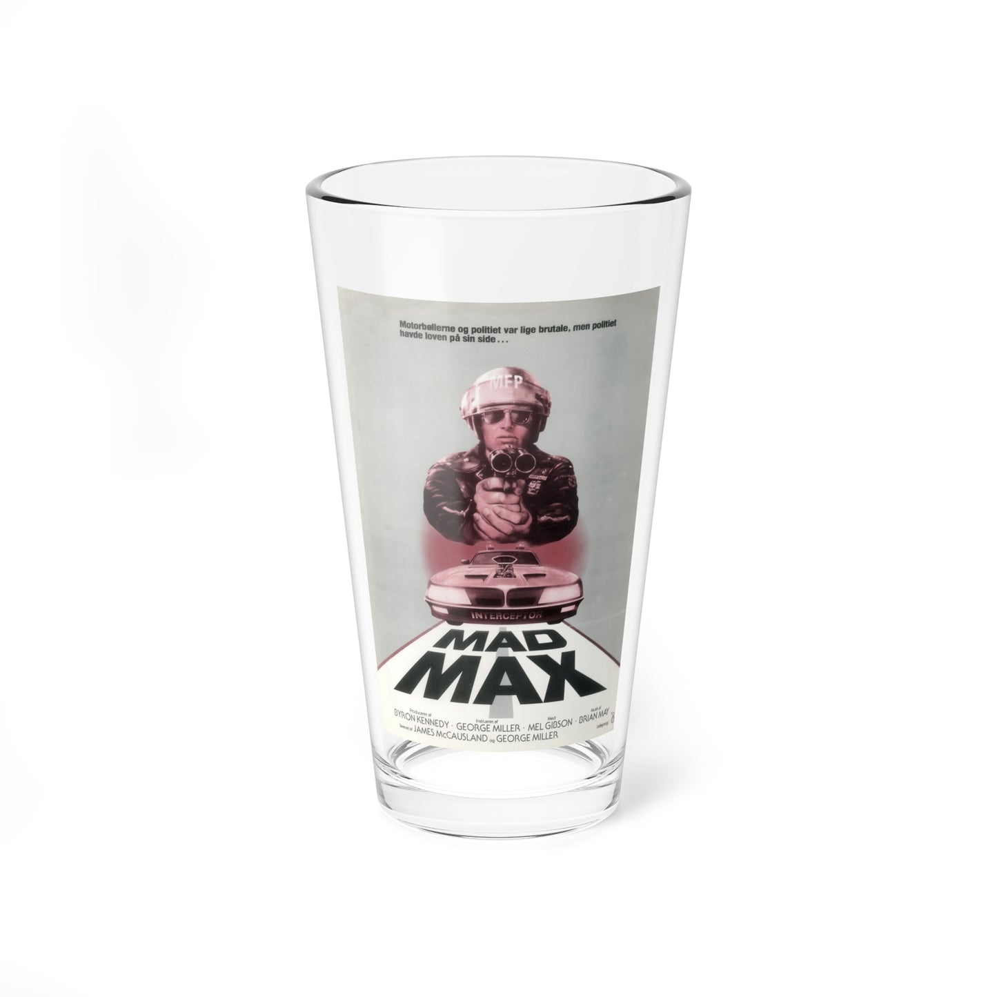 MAD MAX (DANISH) 1979 Movie Poster - Pint Glass 16oz-16oz-Go Mug Yourself