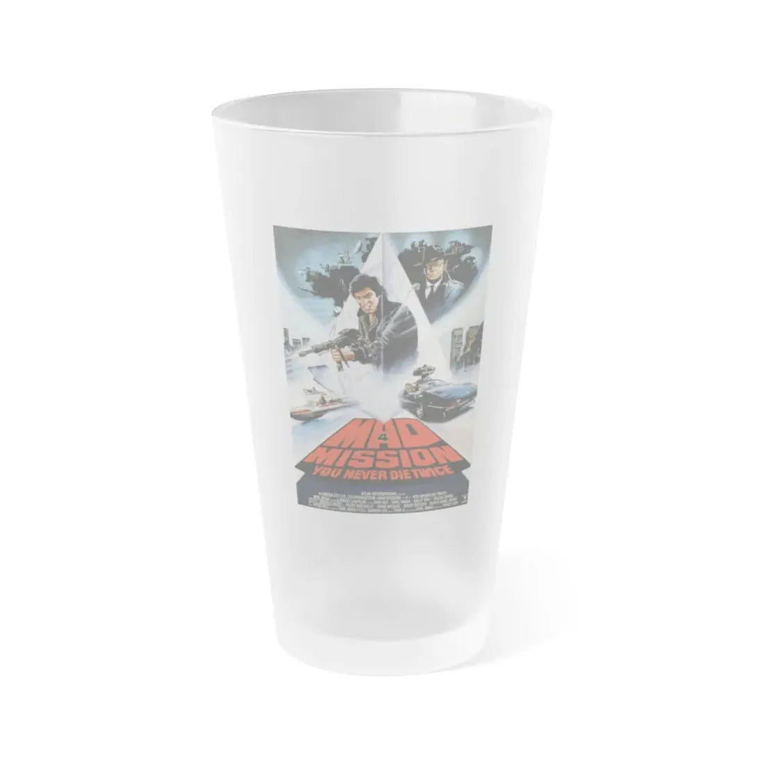 MAD MISSION 4 1986 Movie Poster - Frosted Pint Glass 16oz Default Title - Go Mug Yourself