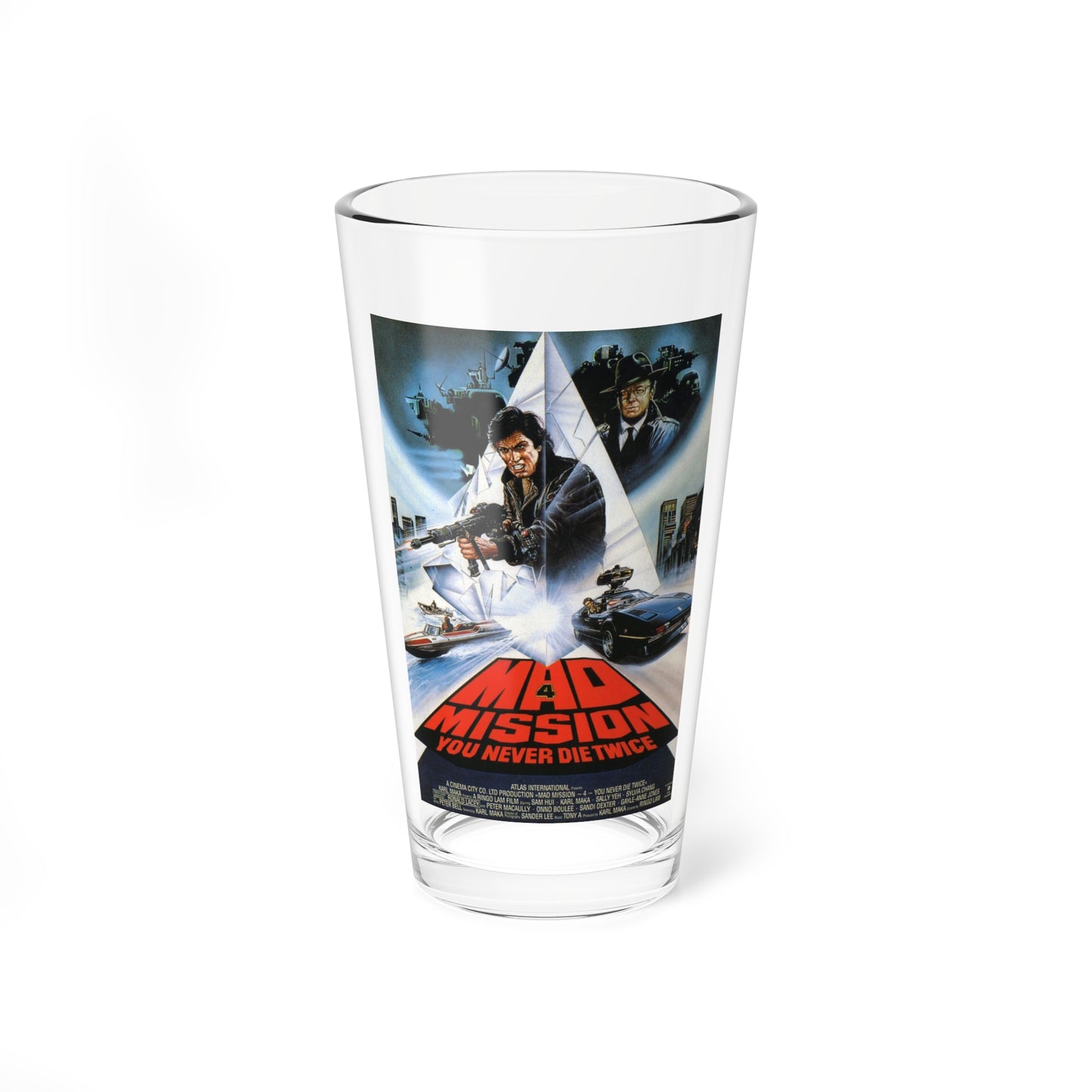 MAD MISSION 4 1986 Movie Poster - Pint Glass 16oz-16oz-Go Mug Yourself