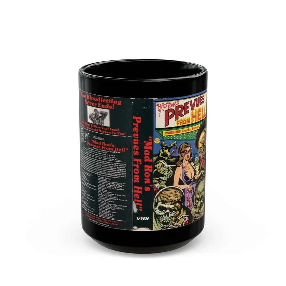 MAD RONS PREVUES FROM HELL (VHS COVER) - Black Coffee Mug-15oz-Go Mug Yourself